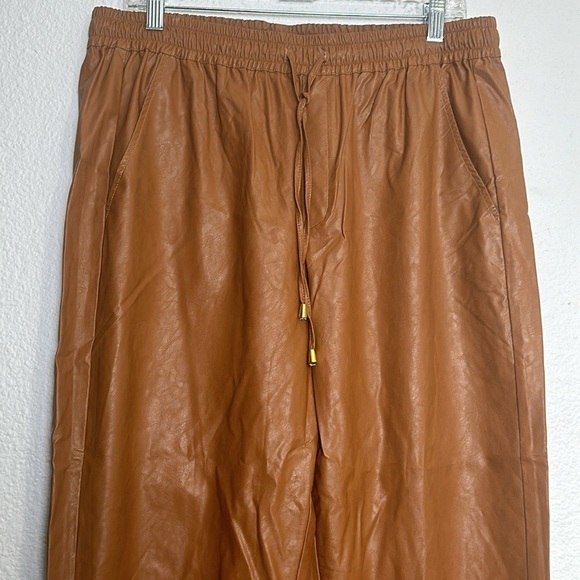 Tyler Boe Women’s Size Large Tan Faux Leather Pull On Joggers - Picture 4 of 12